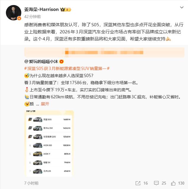  技术立标·深蓝破局：解析新能源市场占有率新纪录背后的硬核实力 汽车科技